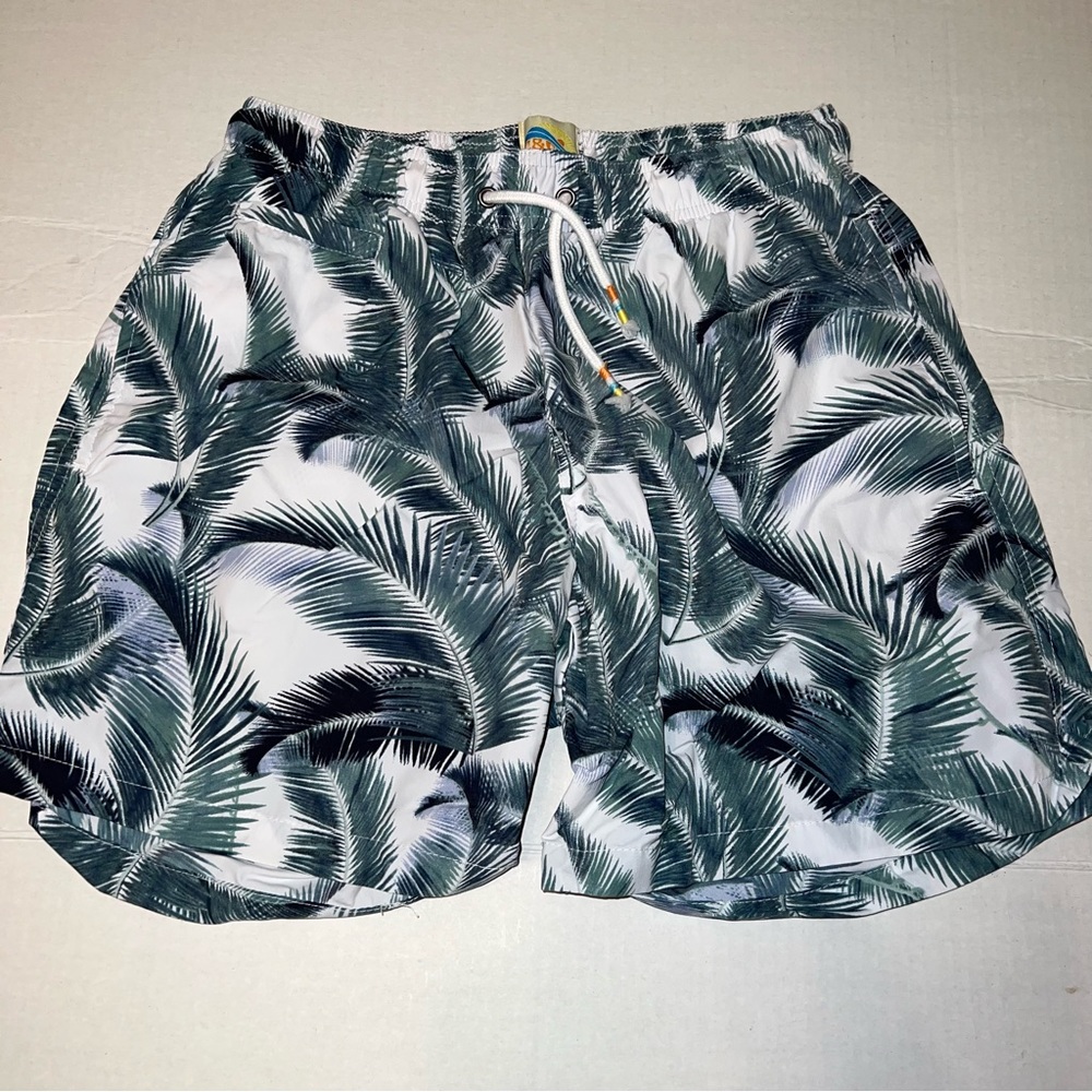 Palm tropical swim trunks